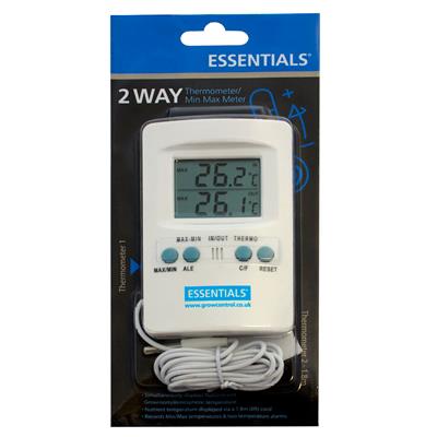 Essentials MIN/MAX Digital Thermometer & Hygrometer Meter - with Probe